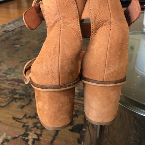Alias Mae Tan Leather Block Heel Open Toe Heels 7 - Picture 11 of 16